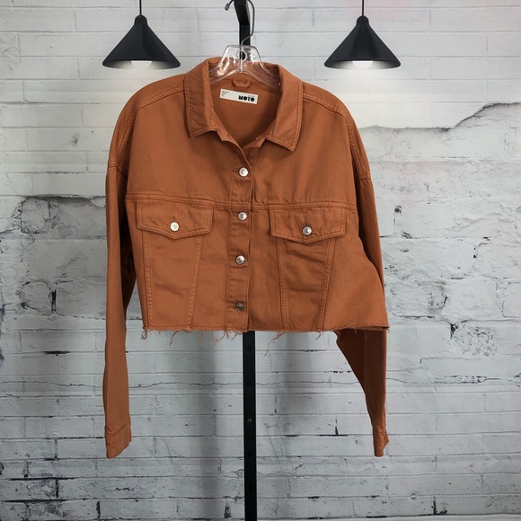 orange denim jacket topshop